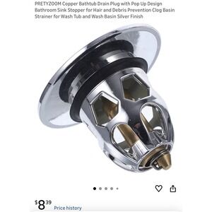 Copper Bathtub Drain Plug with Pop Up Design Bathroom Sink Stopper 2 Pack